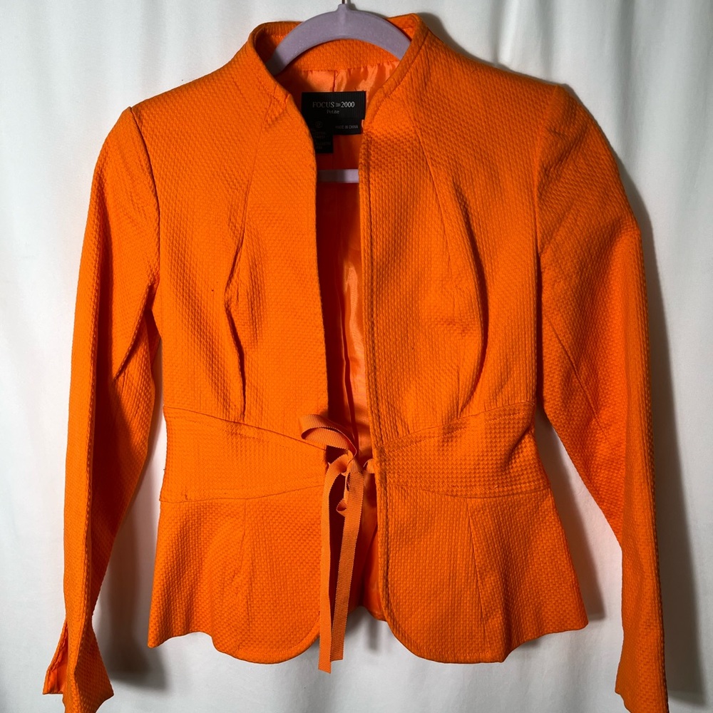 Focus 2000 97% cotton 2P Orange Jacket Fall Blazer